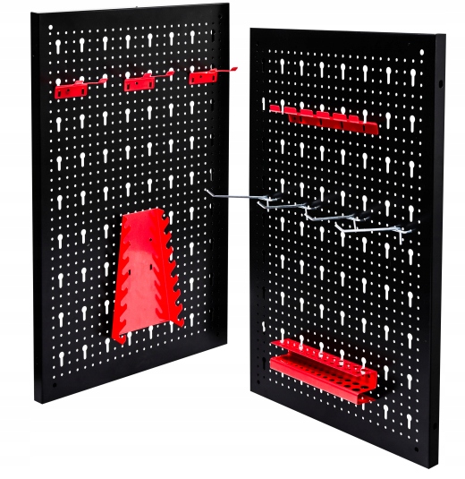 Tablica Warsztatowa Metalowa Ścianka Narzędziowa 10 Haków 40X60X2 2 Sztuki
