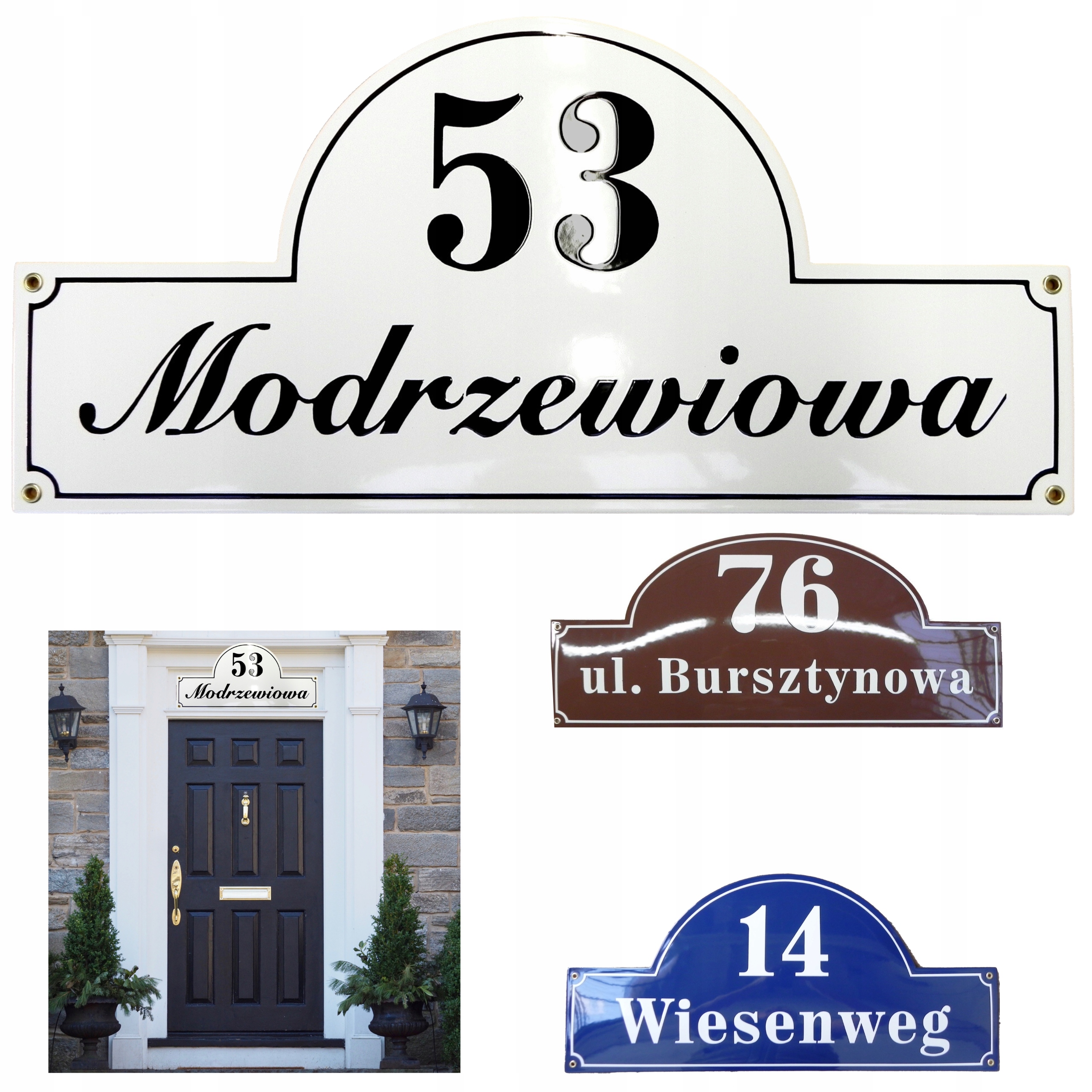 Adresová Tabulka Číslo Domu Kovová Tabulka Na Dům 24x50 CM Smaltovaná