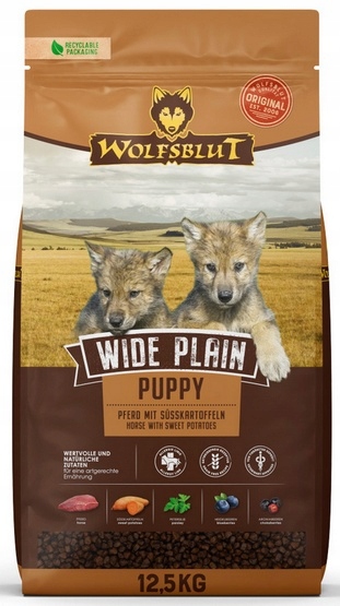 Levně Wolfsblut Dog Wide Plain Puppy – koně a batáty 12,5 kg