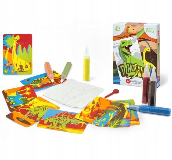 Sabbiarelli piasek do kolorowania zestaw Dinozaury Bohater brak
