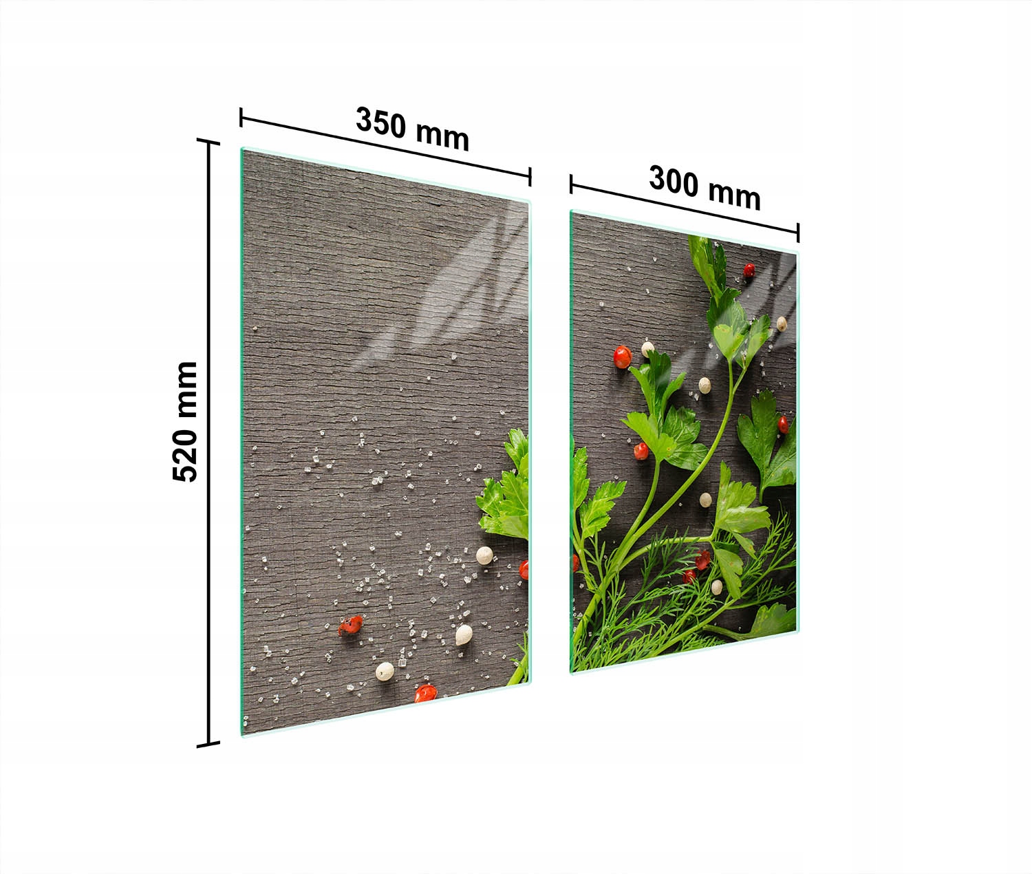 Skleněná Ochranná Deska Do Kuchyně 65x52 Pepř