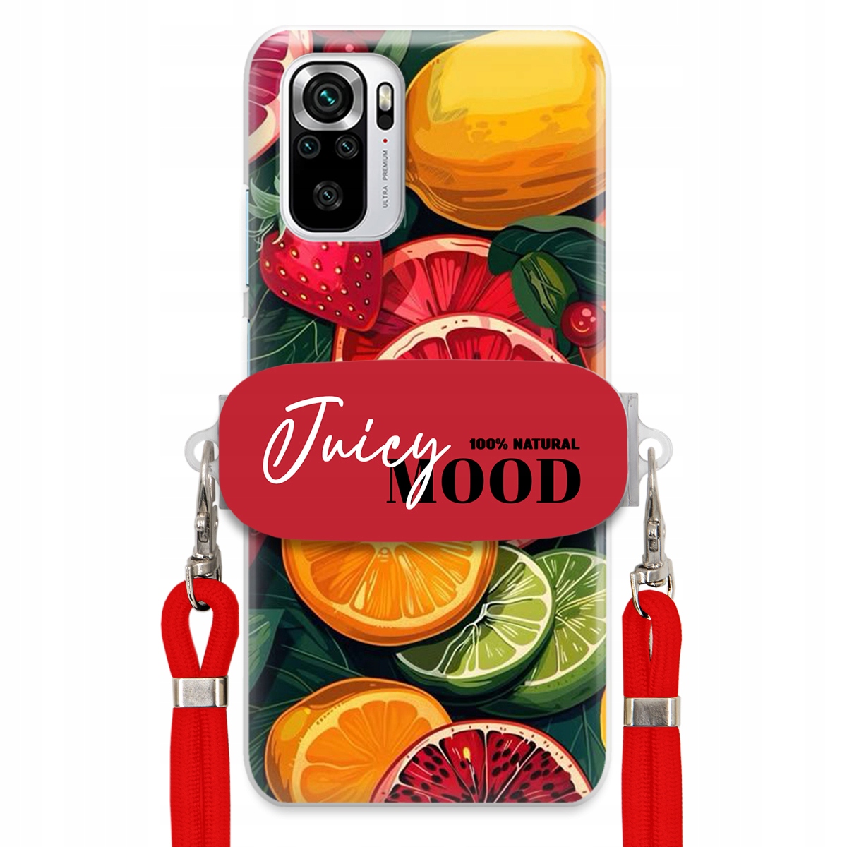 Puzdro pre Xiaomi Redmi Note 10S Červené vodítko držiak Juice Mood Módne