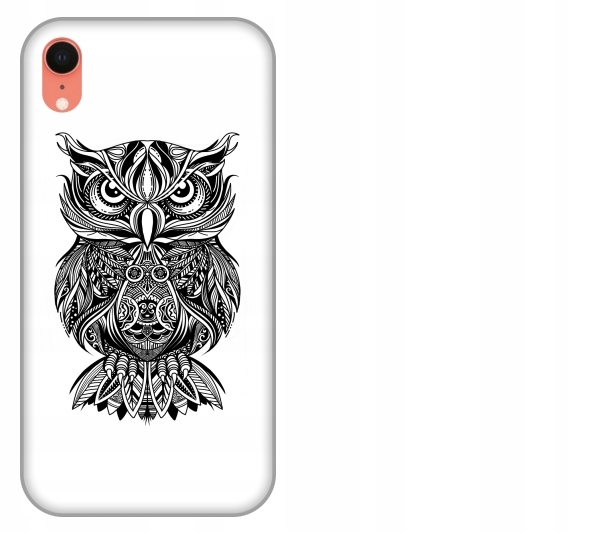 

Etui pokrowiec iPhone Xr Sowa ptak czarno-biały