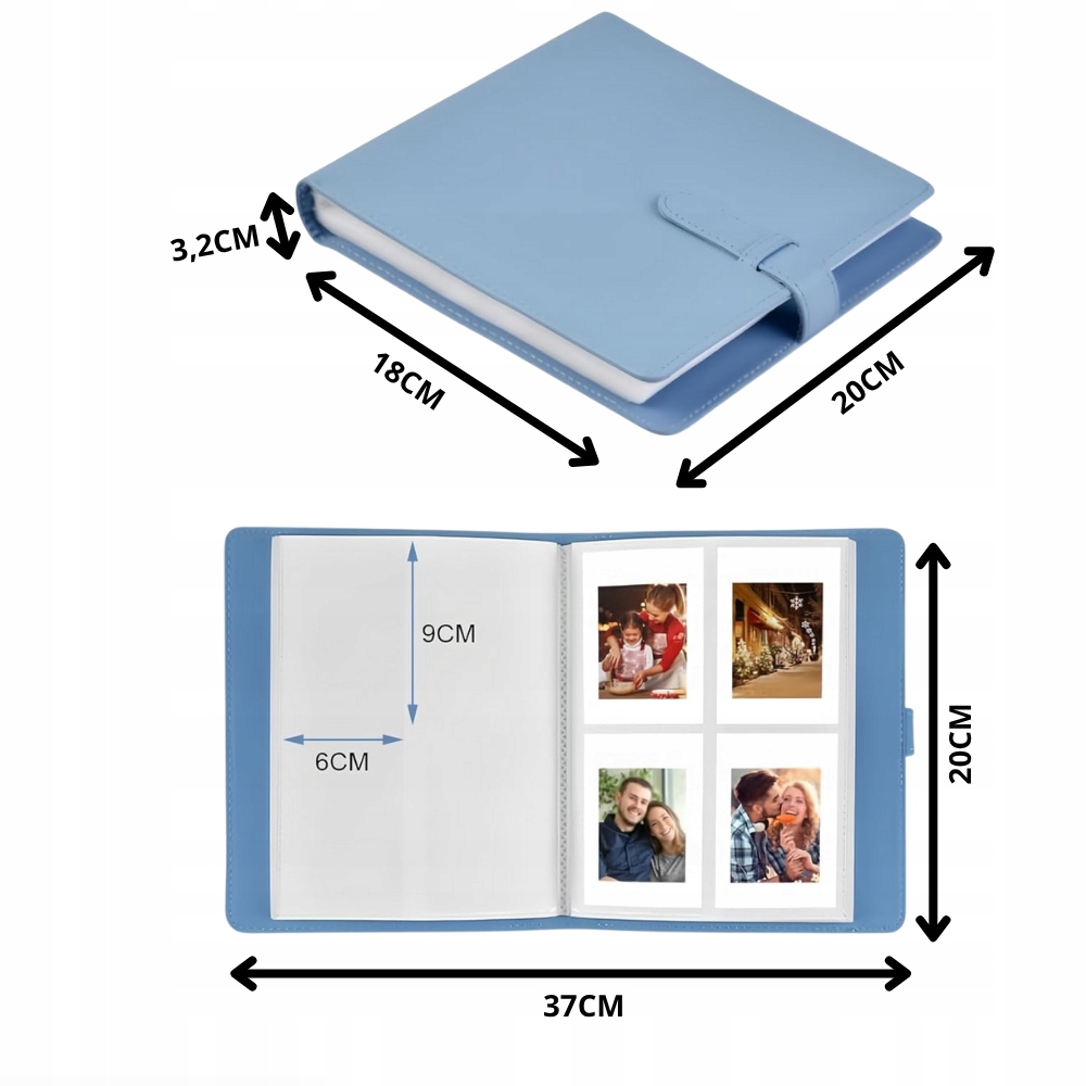 Album na zdjęcia 256x do Fujifilm INSTAX mini 12 11 9 8 album niebieski