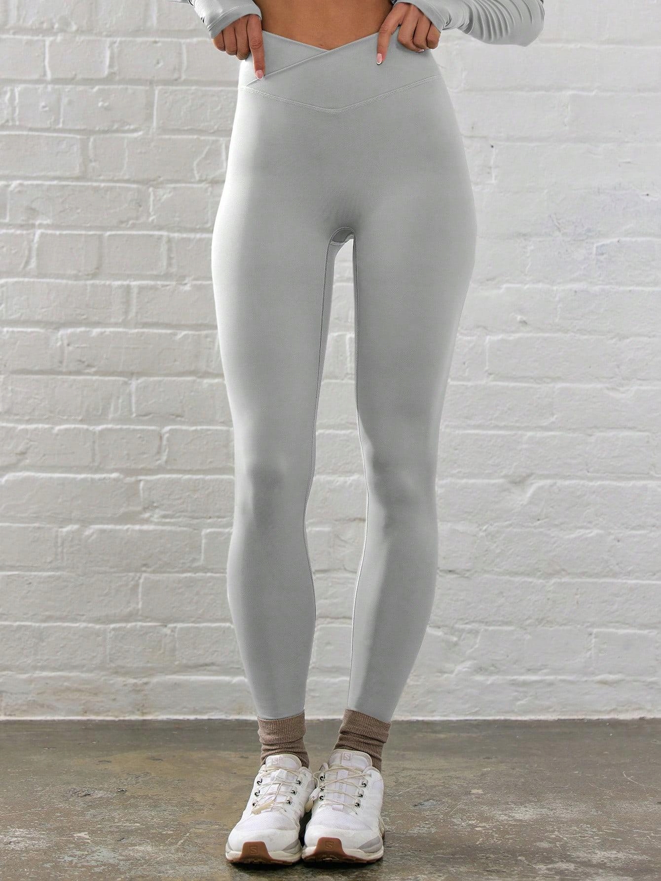 Shein Szare Legginsy Sportowe M0O S06__S