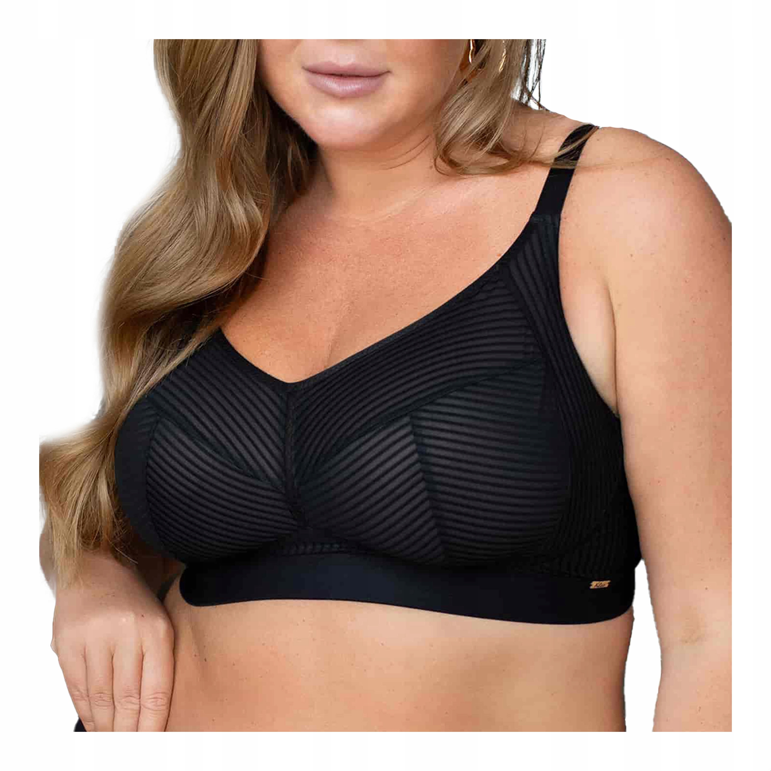 Měkká dámská podprsenka nadměrné velikosti s velkým poprsím, černá podprsenka Kleo 85D