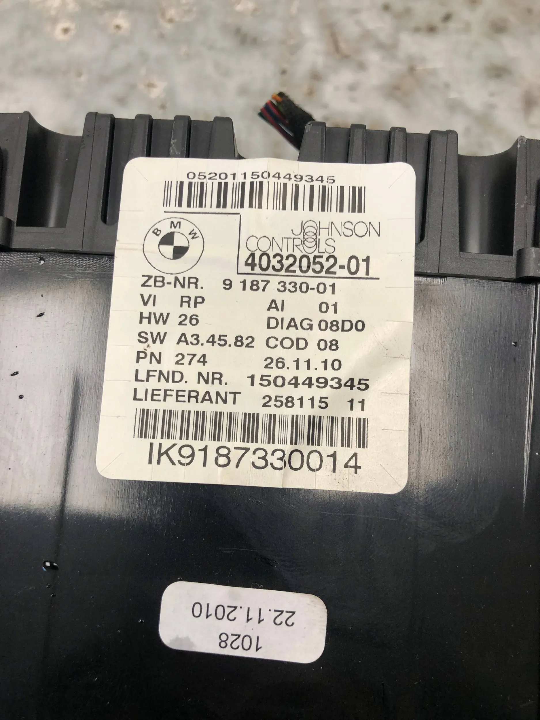 dials dials BMW E87 LCI 9187330