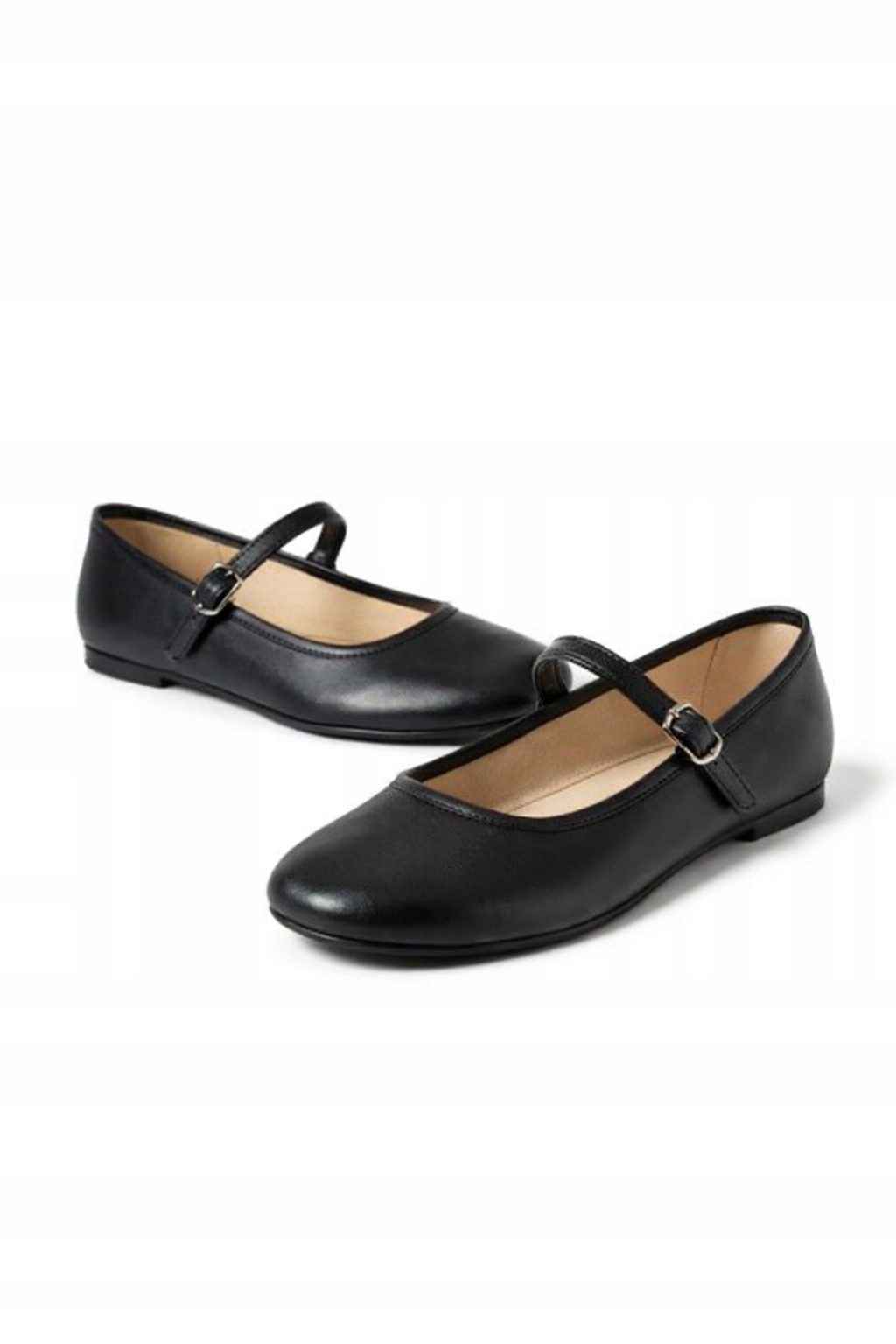 Černé Baleríny S Páskem Z Přírodní Kůže 36 I1C