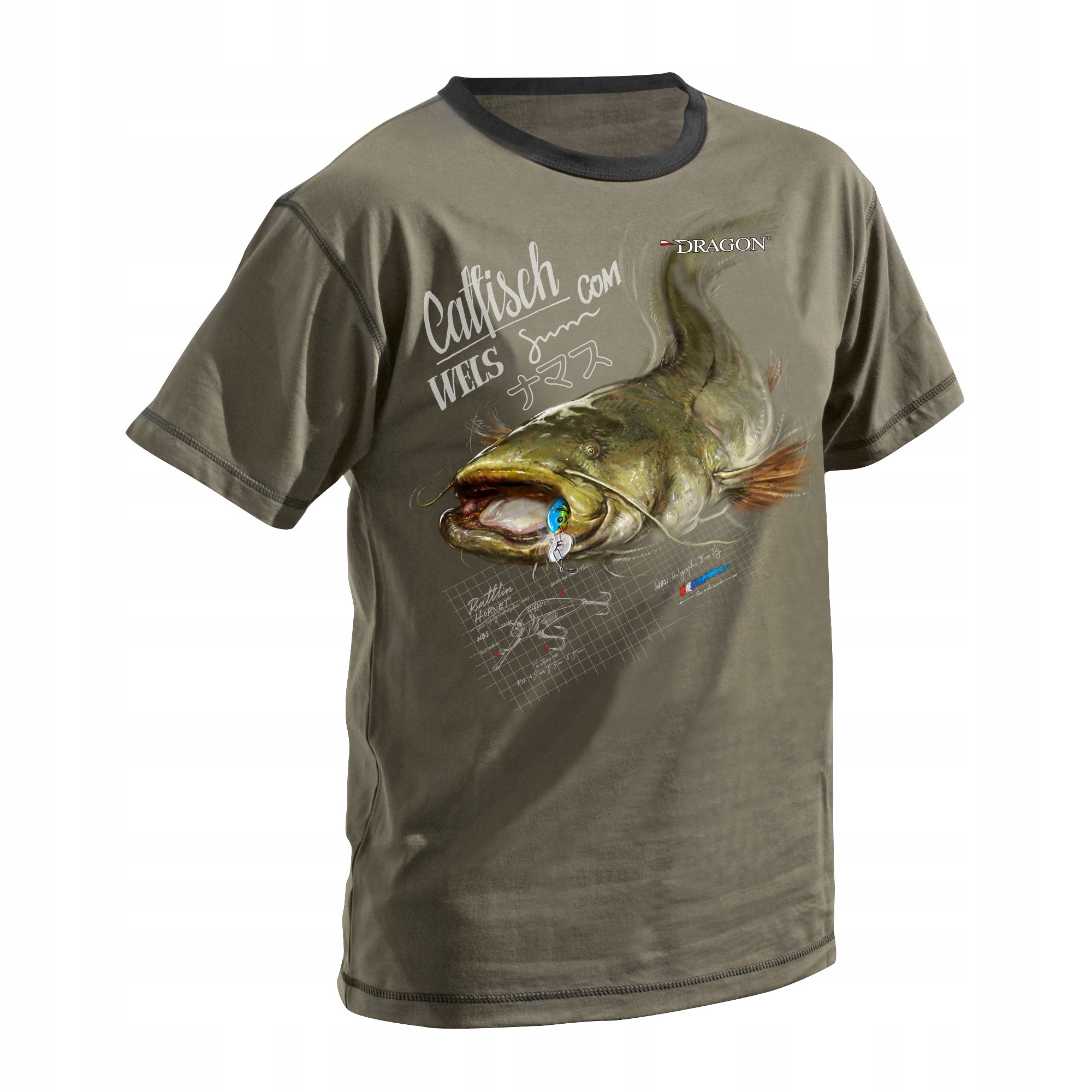 Koszulka wędkarska T-shirt Sum XXL Olive - Dragon