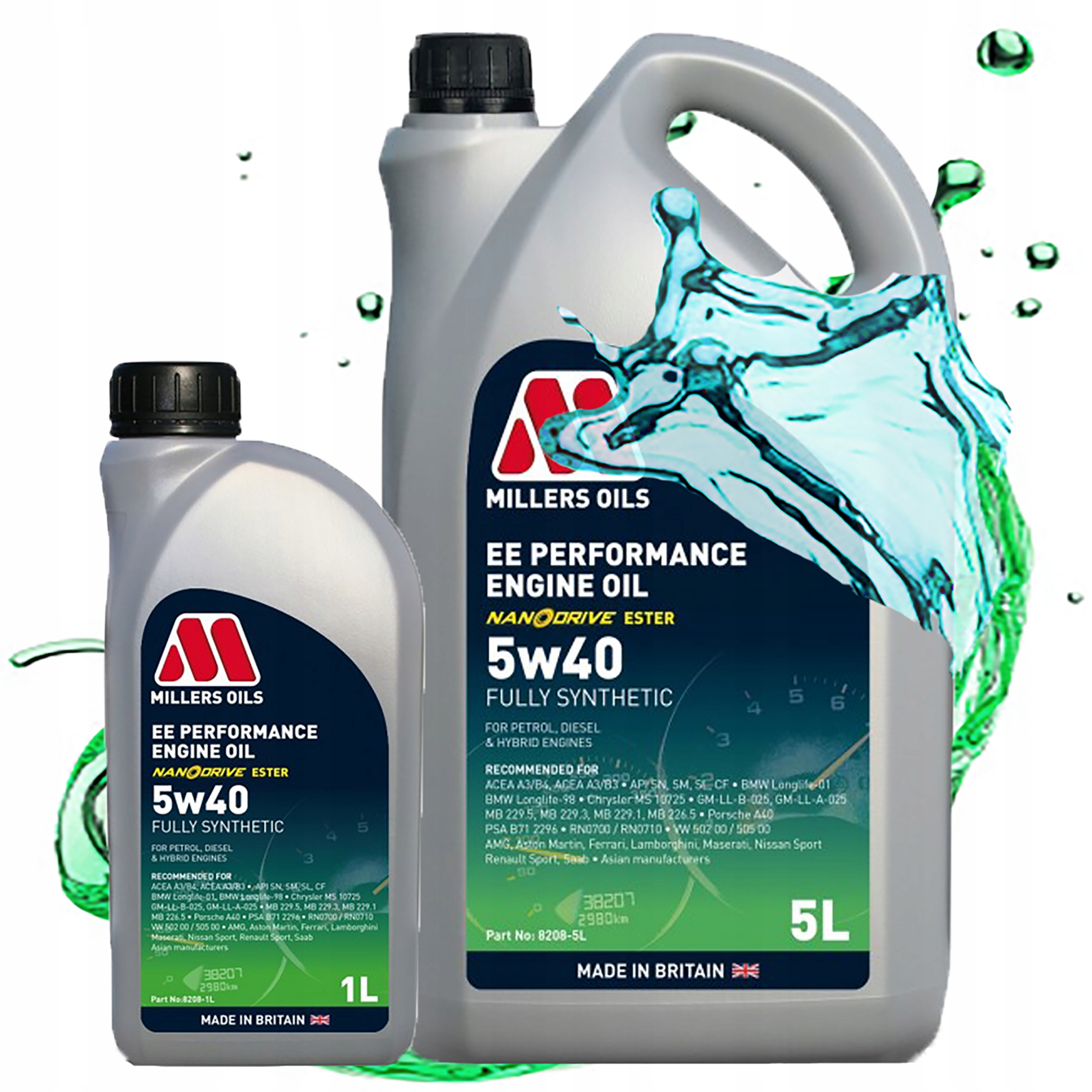 Syntetický Motorový Olej Millers Ee Performance Full Saps 5V40 Estery 6L