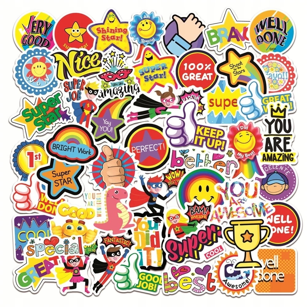 

Zestaw Naklejek Wodoodpornych MIX Cool 50 szt
