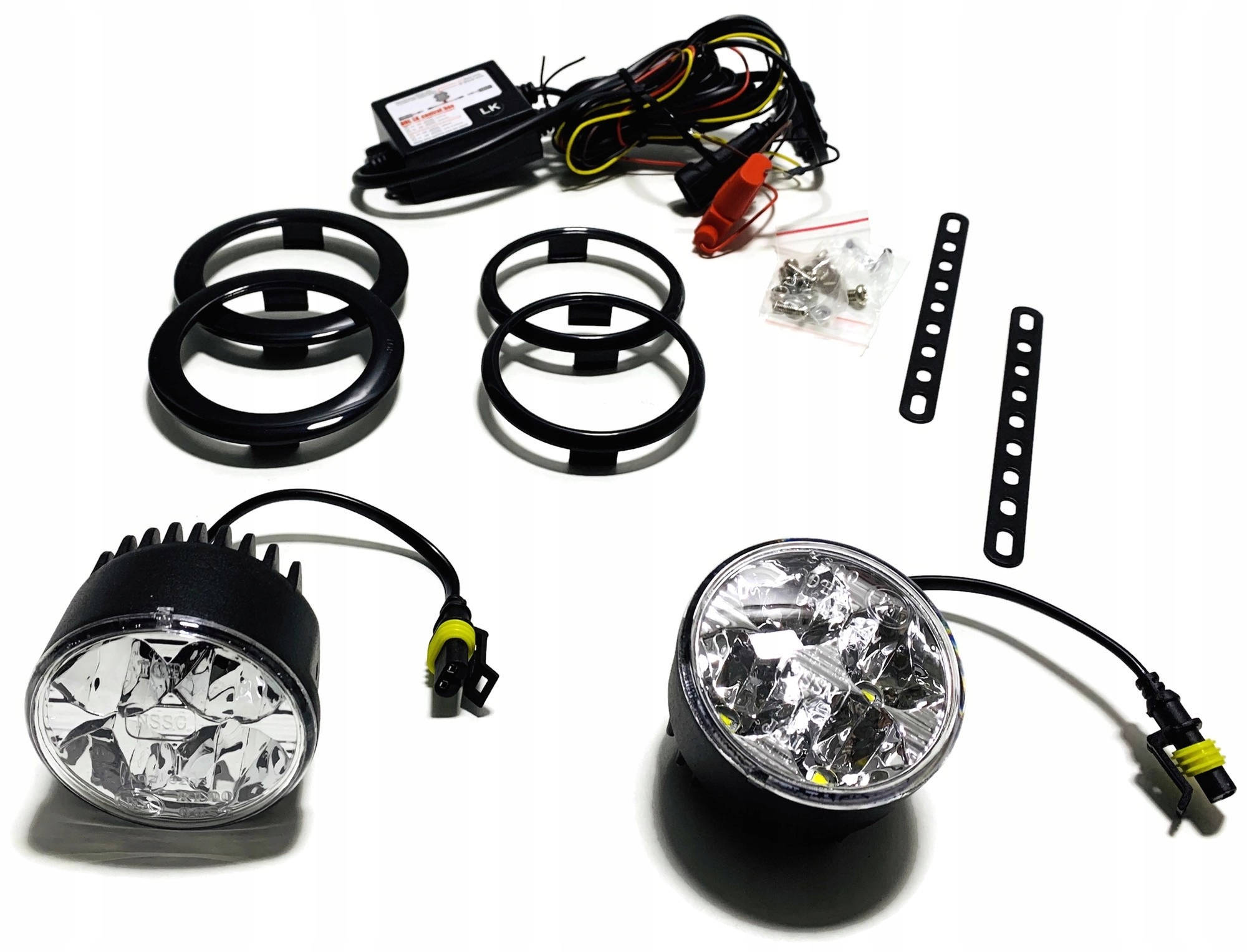 SWIATLA JAZDY DZIENNEJ 4 LED OKRAGLE 7CM 12V 24V