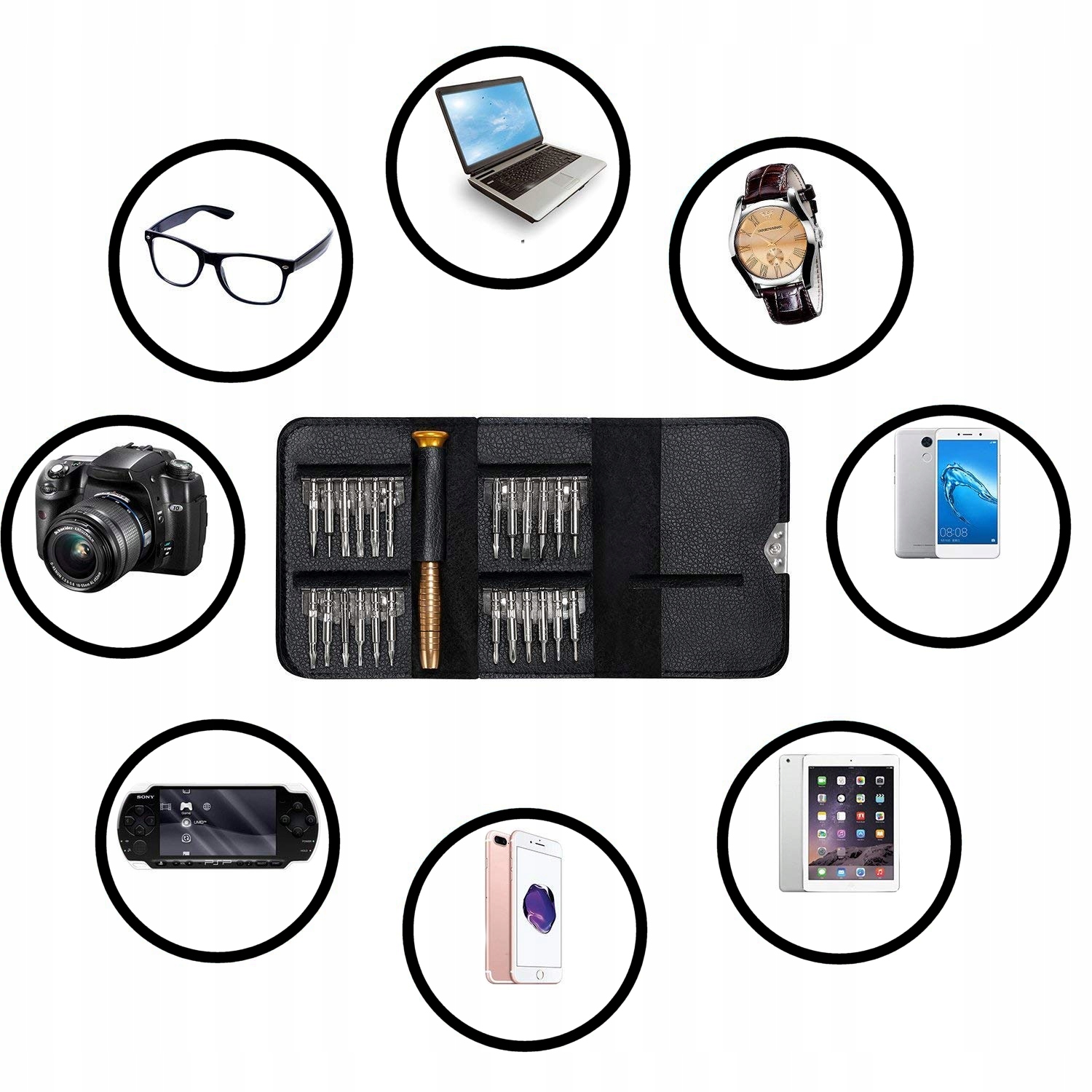 ZESTAW ŚRUBOKRĘTÓW PRECYZYJNYCH NARZĘDZI MAGNETYCZNE WKRĘTAKI TORX BITY 25 Liczba elementów zestawy