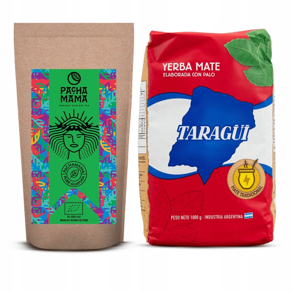 Sada Yerba Mate Taragui con Palo 1 kg Pachamama Guayusa Guarana 500 g