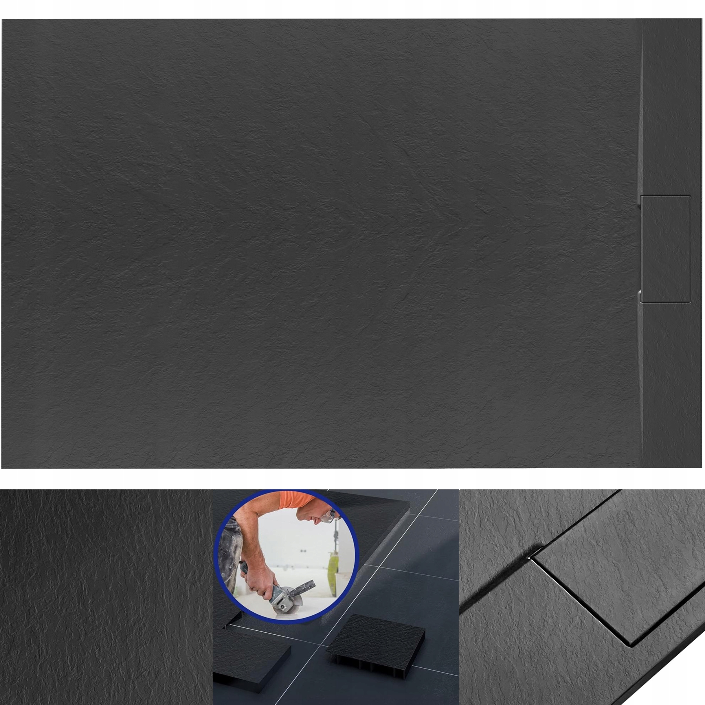 Sprchová vanička Bazalt Černá 80 x 120 cm Rea