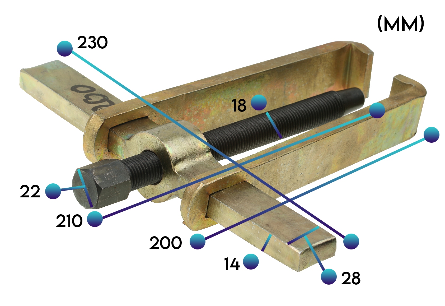 SCIAGACZ DO LOZYSK SWORZNI 2 RAMIENNY 200mm PLASKI Producent code 2R 200