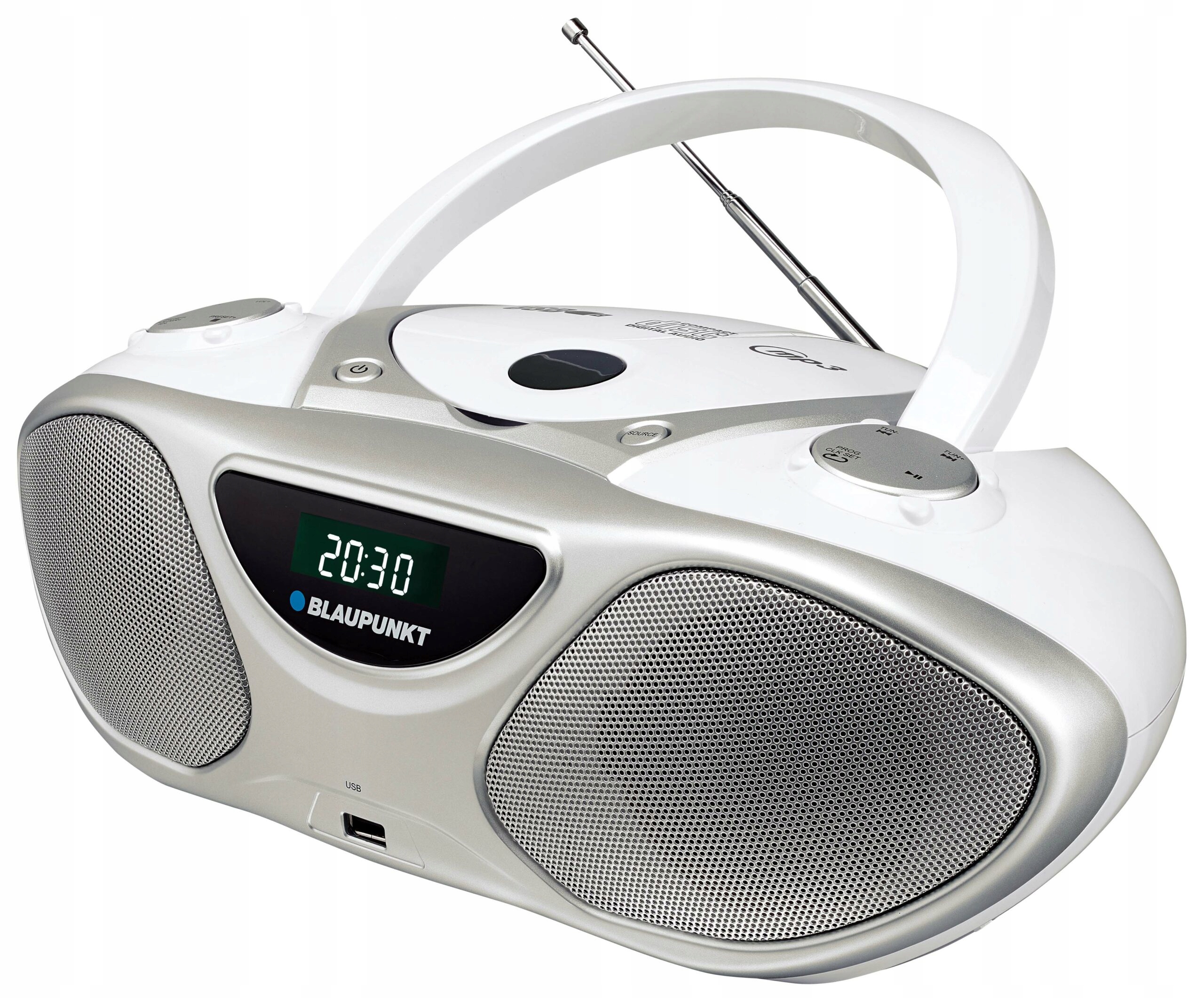 Blaupunkt BB14WH Boombox prenosné rádio Aux MP3 Usb CD Fm rádio anténa
