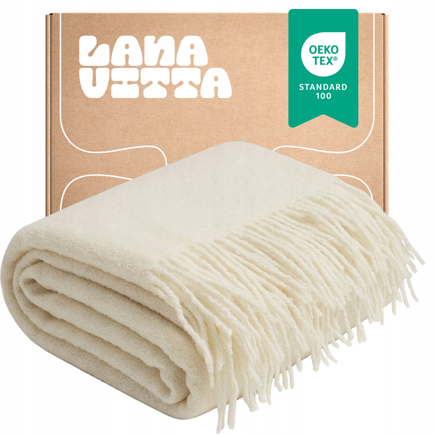 Deka Bouclé „Premium“ Přehoz na postel Pled Bílá 140х200 cm