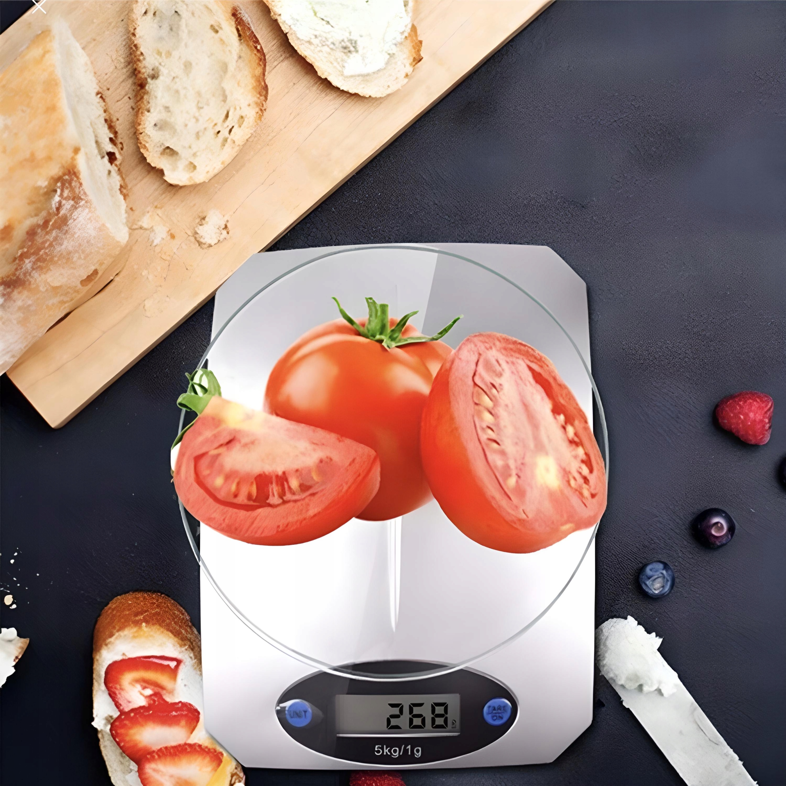 WAGA KUCHENNA LCD DO 5KG ELEKTRONICZNA SZKLANA Model WK1