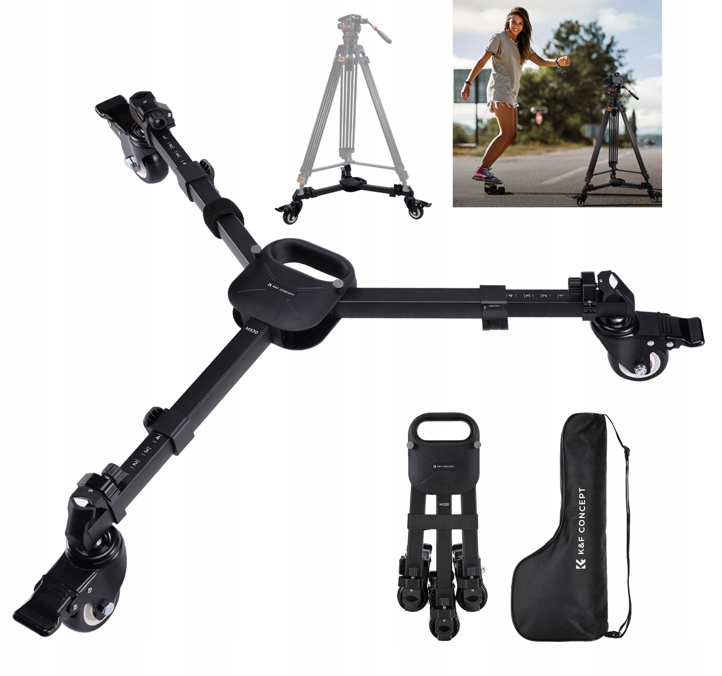 Stativový vozík pro stativ Dolly Podstavec na kolečkách pro stativ K&f MS30