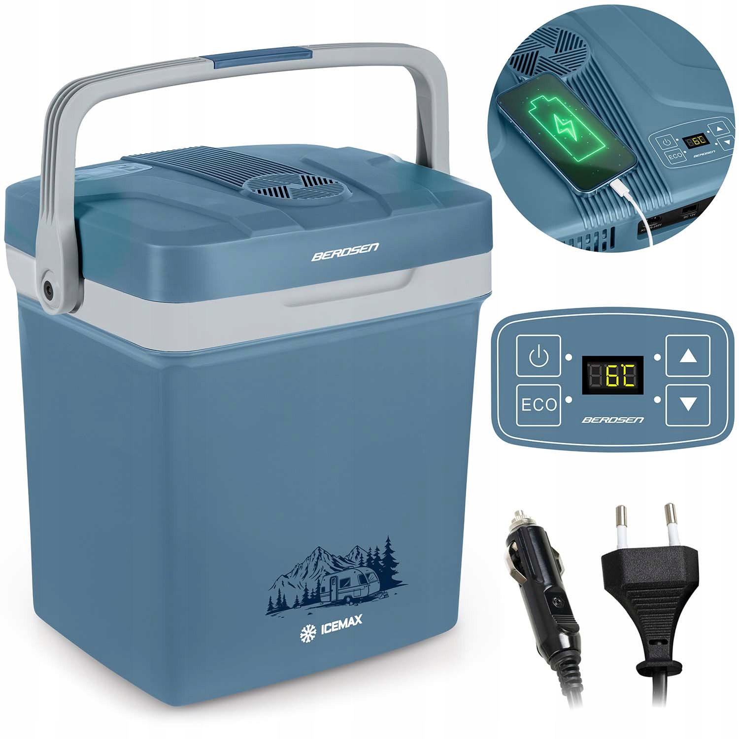 Turistická Automobilová Chladnička 12V/230V Usb Funkce Ohřevu 26L