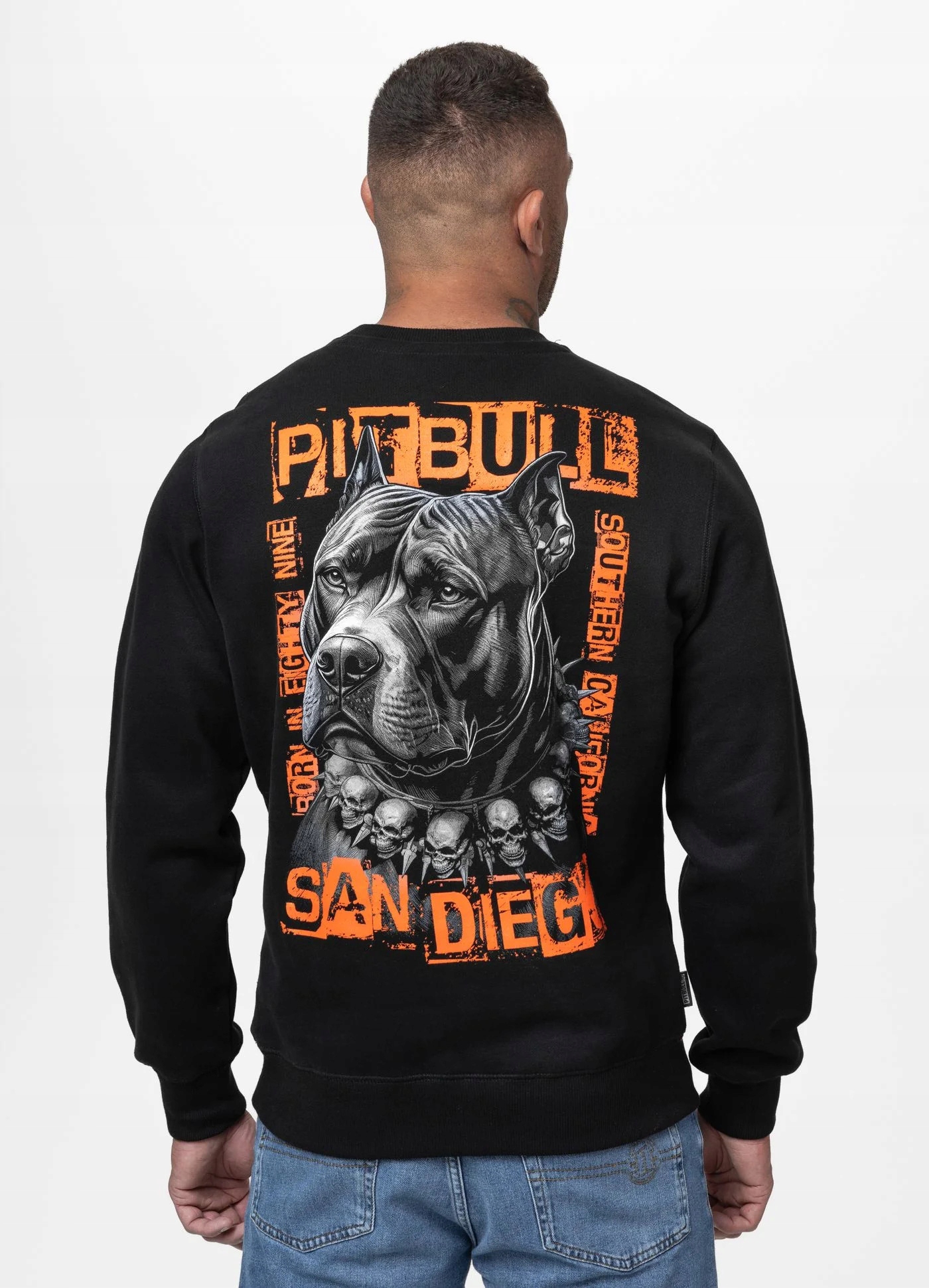 Pánská Mikina Crewneck Pit Bull Blacky Černá S