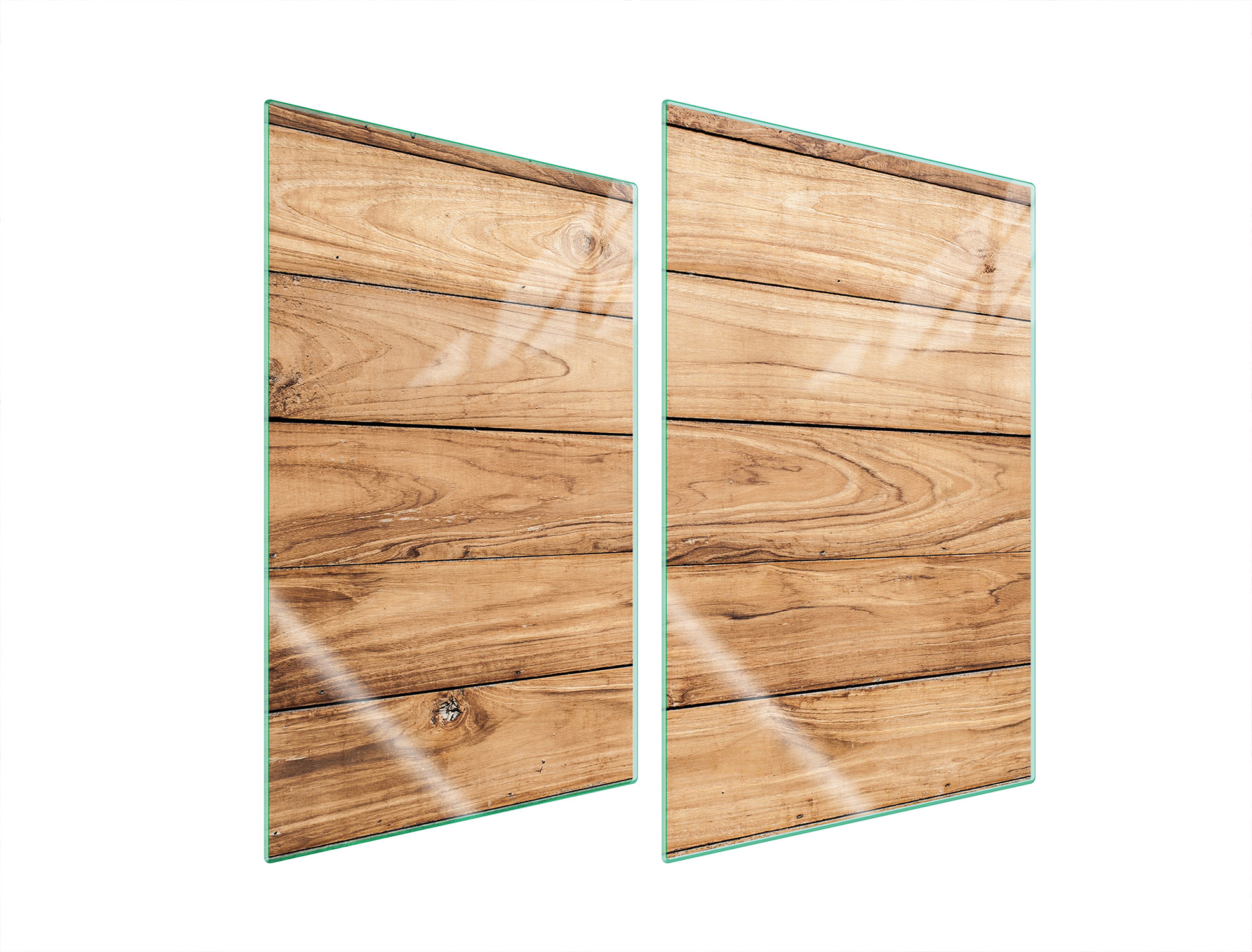 Skleněná Ochranná Deska Do Kuchyně 2x35x52 Dřevo Tvrzené Sklo