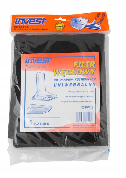 FILTR WĘGLOWY OKAPÓW KUCHENNYCH UNIWERSALNY