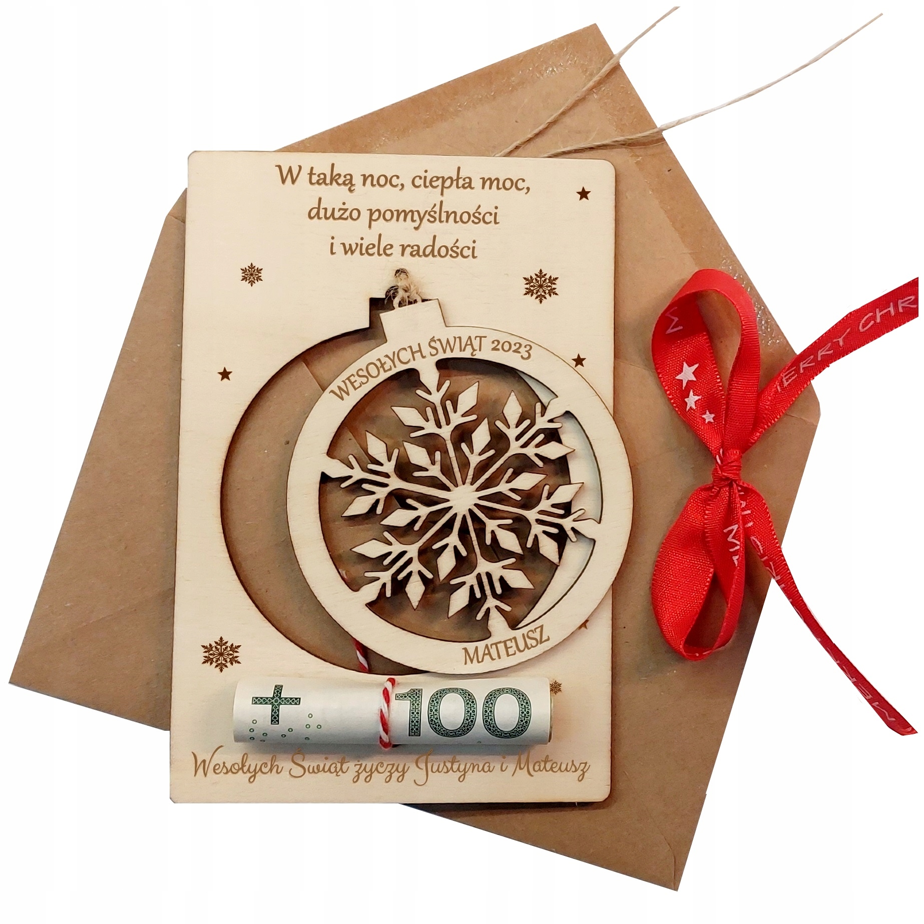 Vánoční Přání Bon Dárkový Poukaz Dárek Pod Vánoční Stromeček Ozdoba