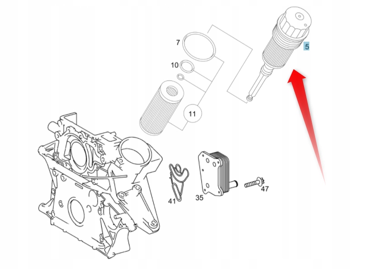 Základna Olejového Filtru 2.2CDI Mercedes Starparts A611180021090