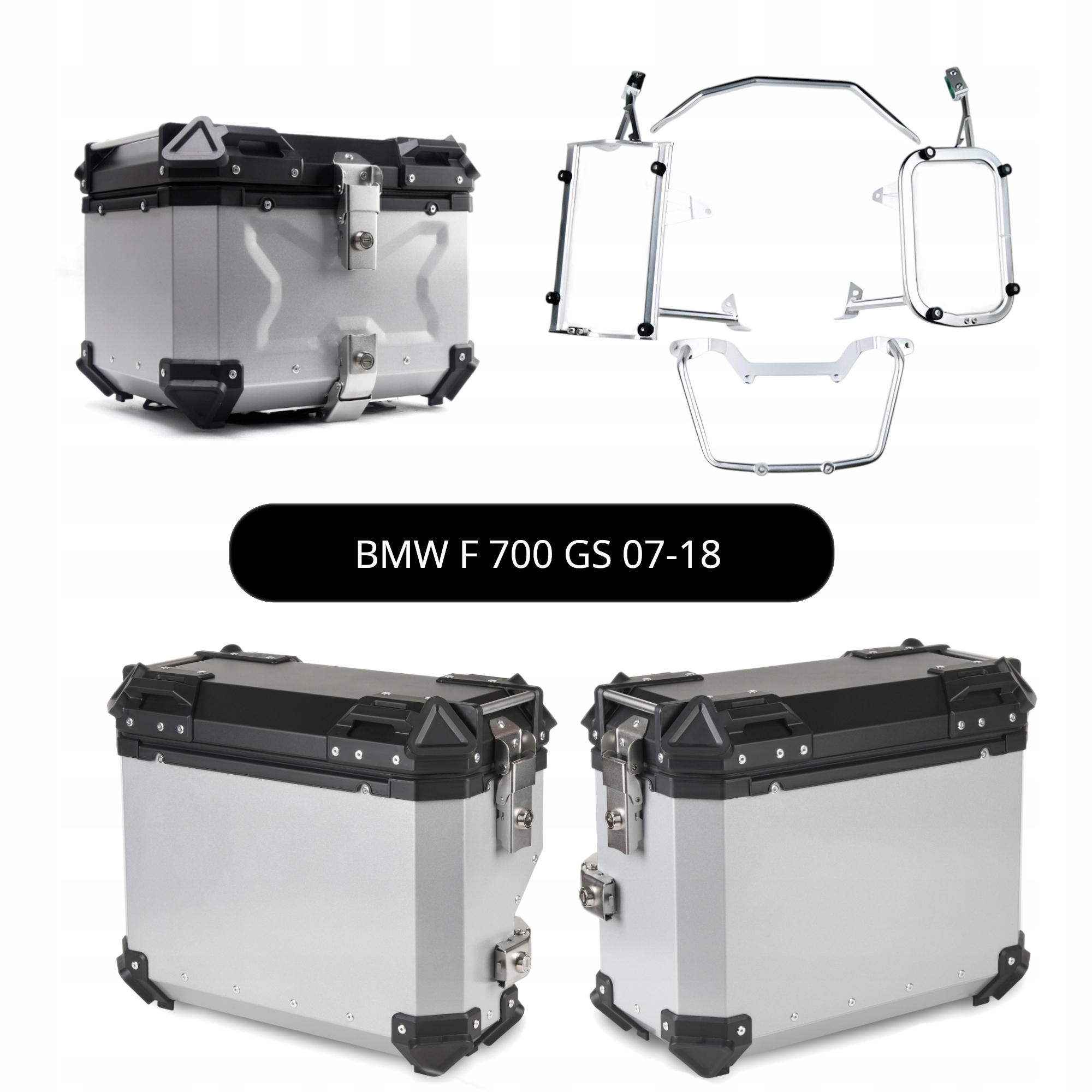 Kufřík Kufry Hliníkové Rámy Bmw F 700 Gs F700GS 08-18 Sada TopX