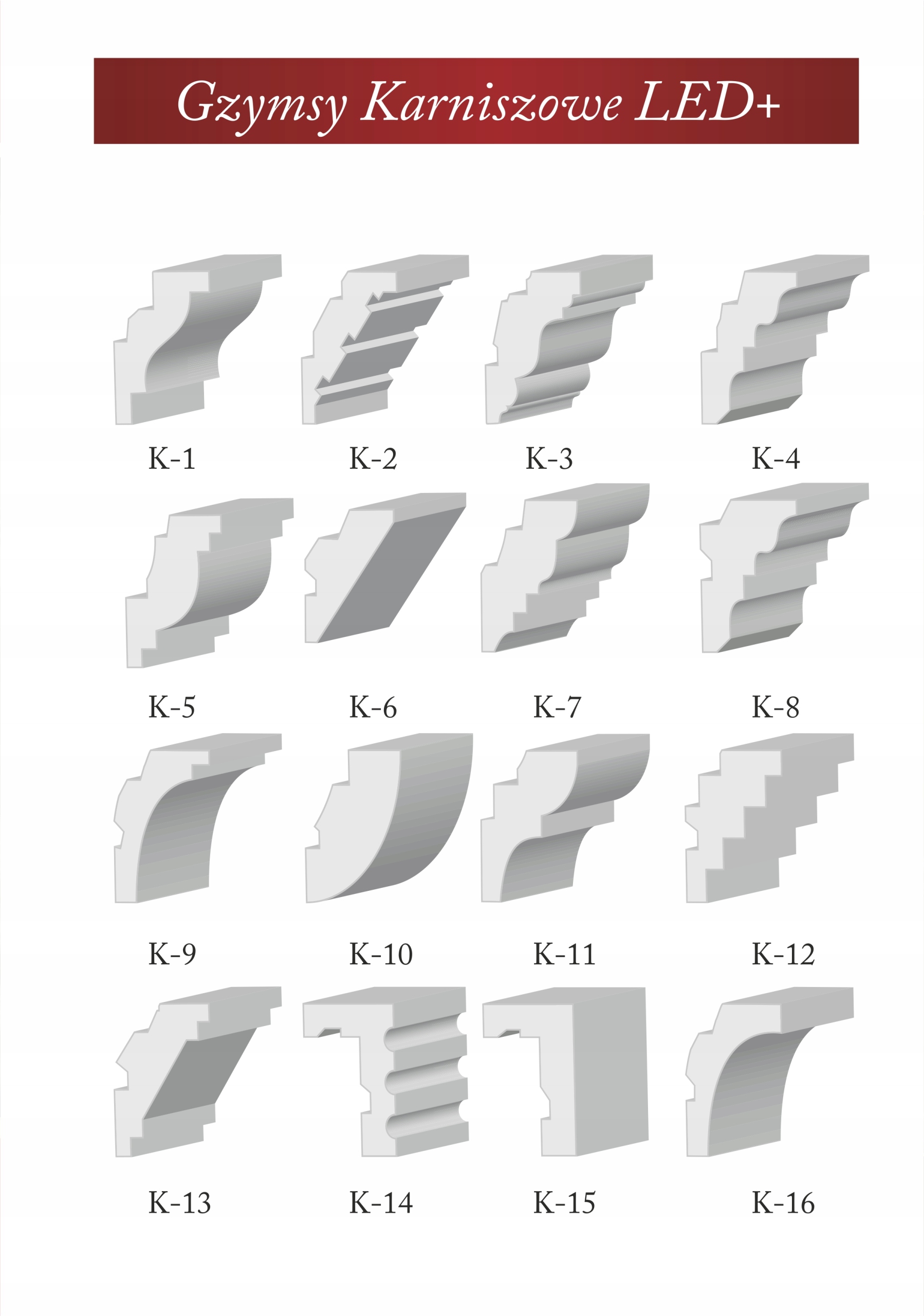 Maskownica karniszowa zabudowa karnisza 10cm K13 Kod producenta K-1 do K-16