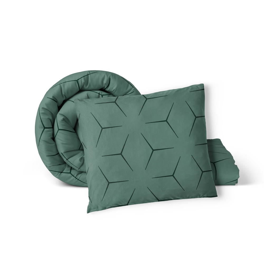 Krepové Povlečení 160x200 Povlečení 70X80 Hrubá Polská Bavlna Milano Oliwk