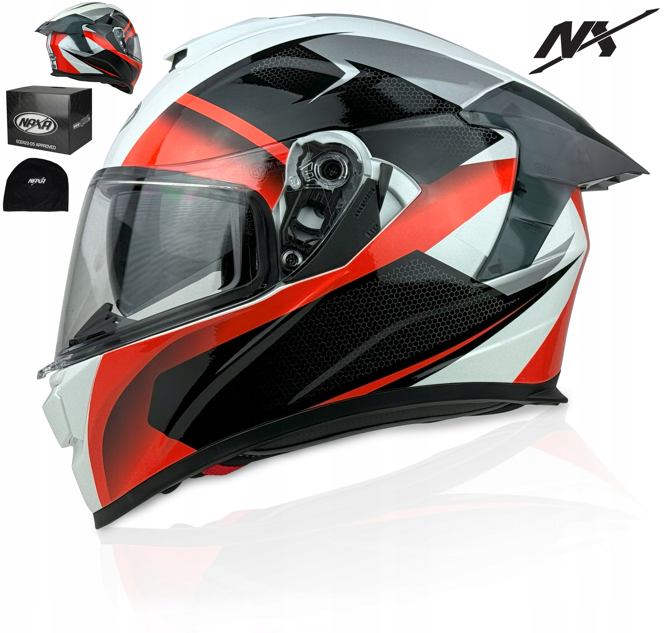 Motocyklová Přilba Integrální|naxa F33r.XXL Místo Pro Brýle Interkom Ready