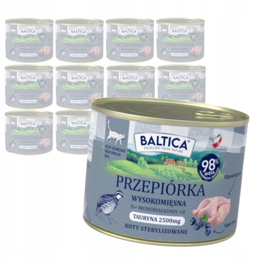 Baltica Křepelka 12x185g Vlhké Krmivo pro sterilizované kočky
