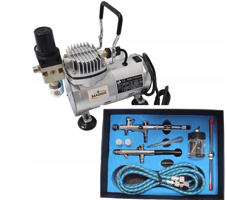 Airbrush TG208K 3 Trysky Kompresor Pro Lakování Lakovací Sada