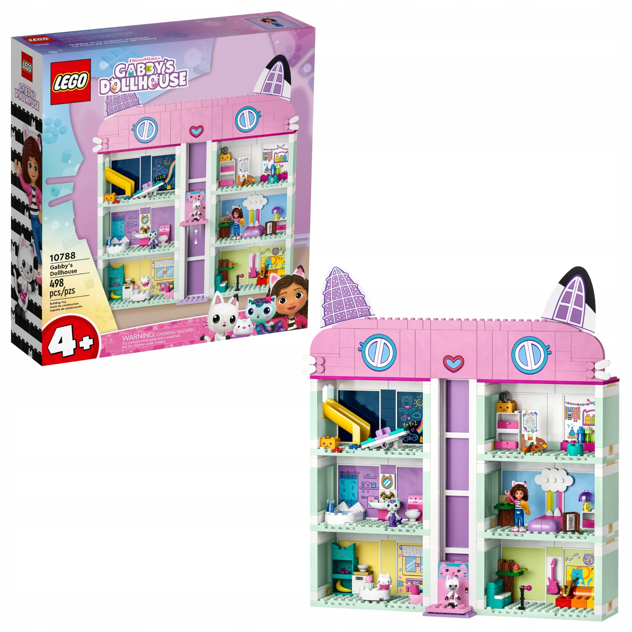 Lego 10788 Gábinin Kouzelný Domek Stavebnice Dům s výtahem 8 pokojů Figurky Dárek 4+