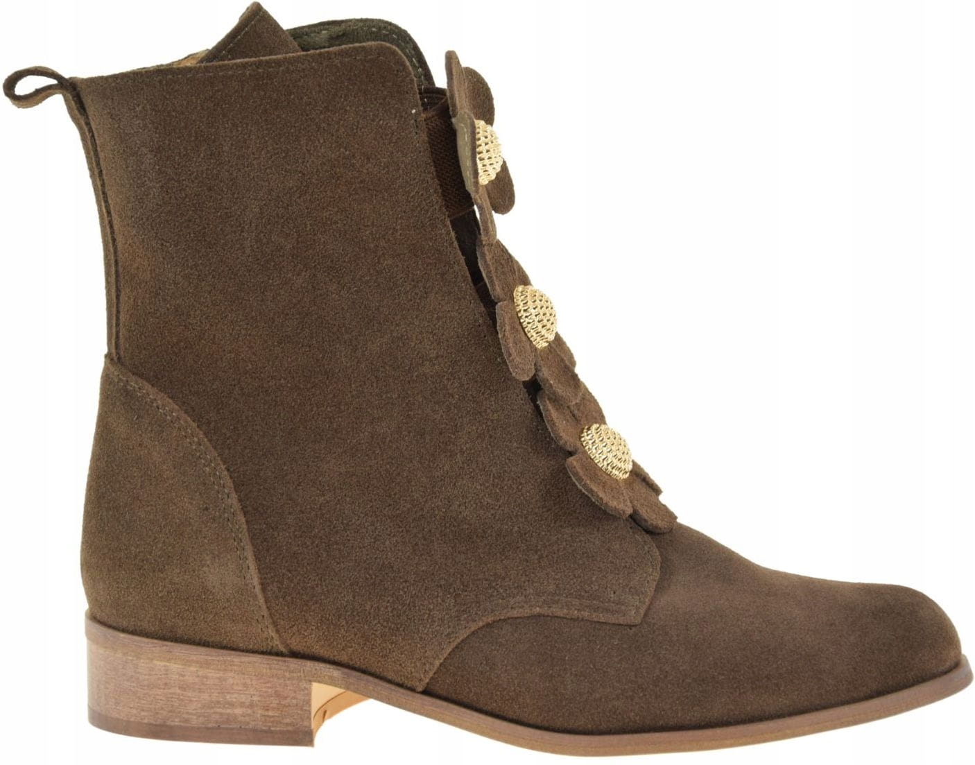 Dámské kotníkové boty Nicole 3085, hnědé nubukové, módní, pohodlné, kožené, Vel. 36