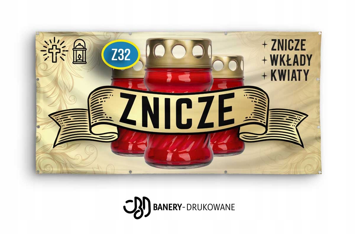 Baner Reklamowy 2mx1m Znicze Wkłady - REKLAMA Z32