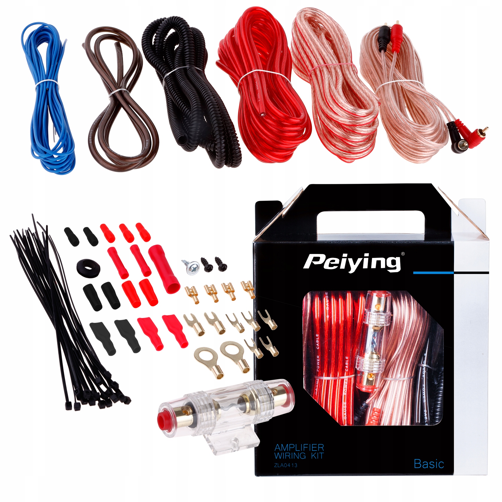 Zestaw kabli do wzmacniacza przewody car audio PEIYING ZLA0413