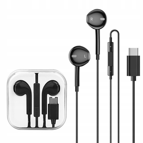 SŁUCHAWKI USB TYP-C Stereo Przewodowe Douszne