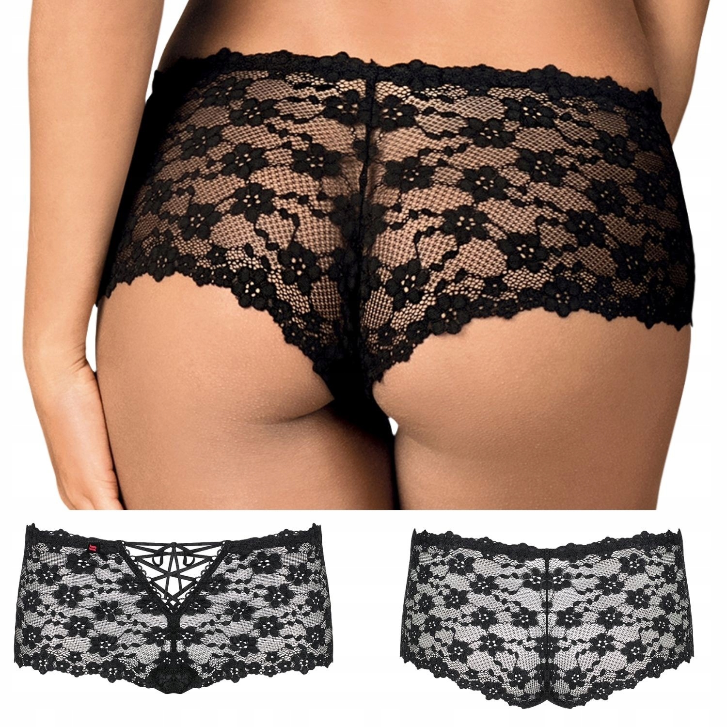 

Letica szorty czarne koronkowe L/XL Obsessive