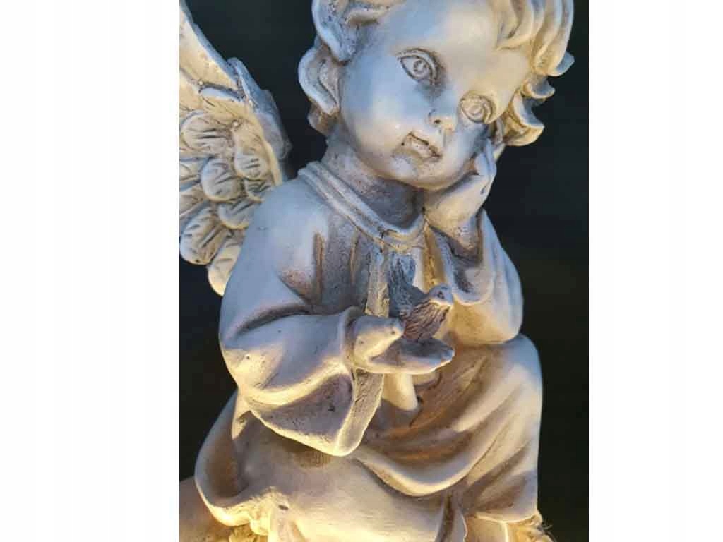 ZNICZ ANIOŁEK LED elektroniczny FIGURKA Anioł LEDOWY na GRÓB BABCI DZIADKA Materiał wykonania inny