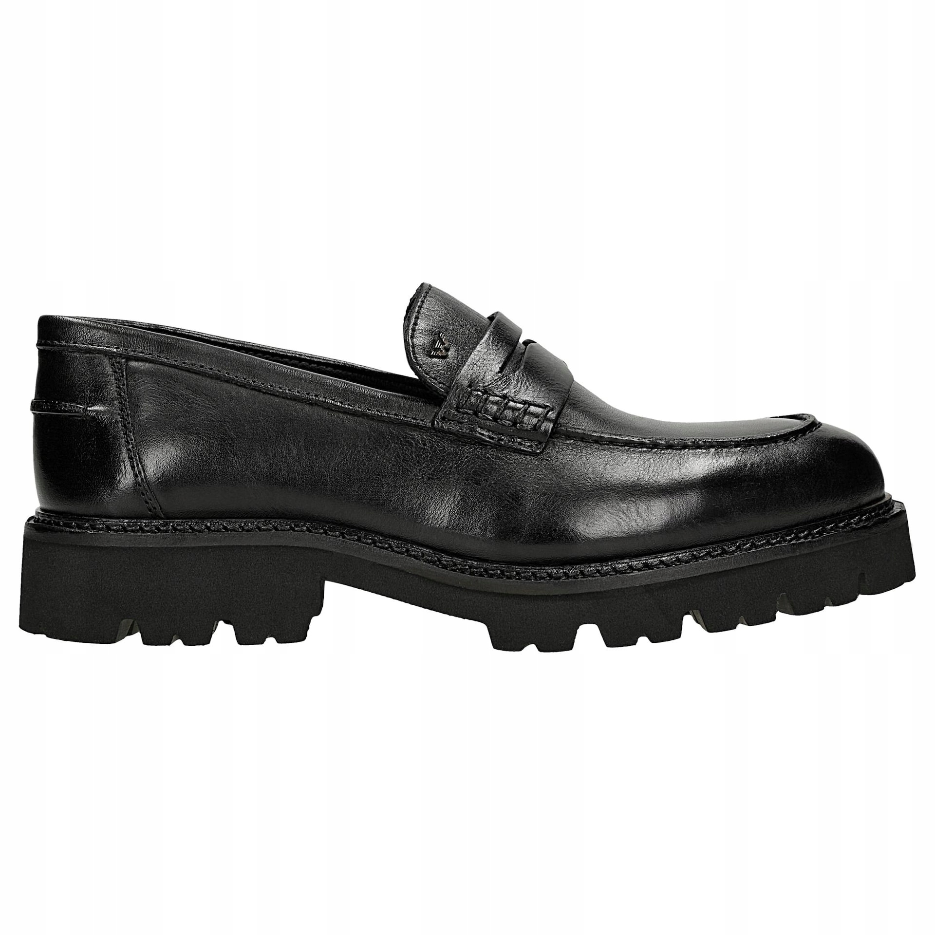 Černé klasické dámské mokasíny z lícové kůže, velikost vel.