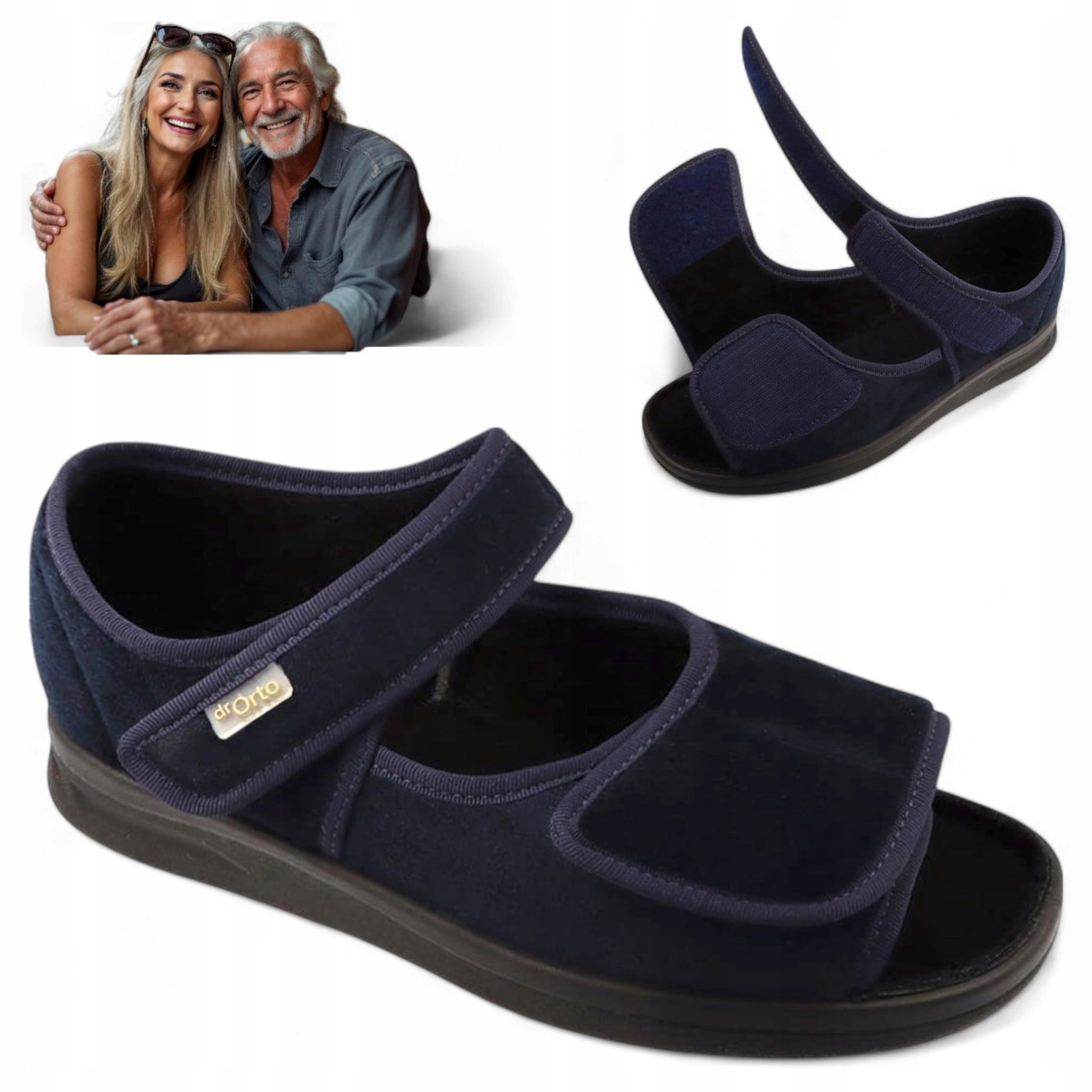 Dámské sandály Pantofle 36 Ortopedické Na Suchý Zip Dr Orto 589 Zdravotní Námořnická Modrá