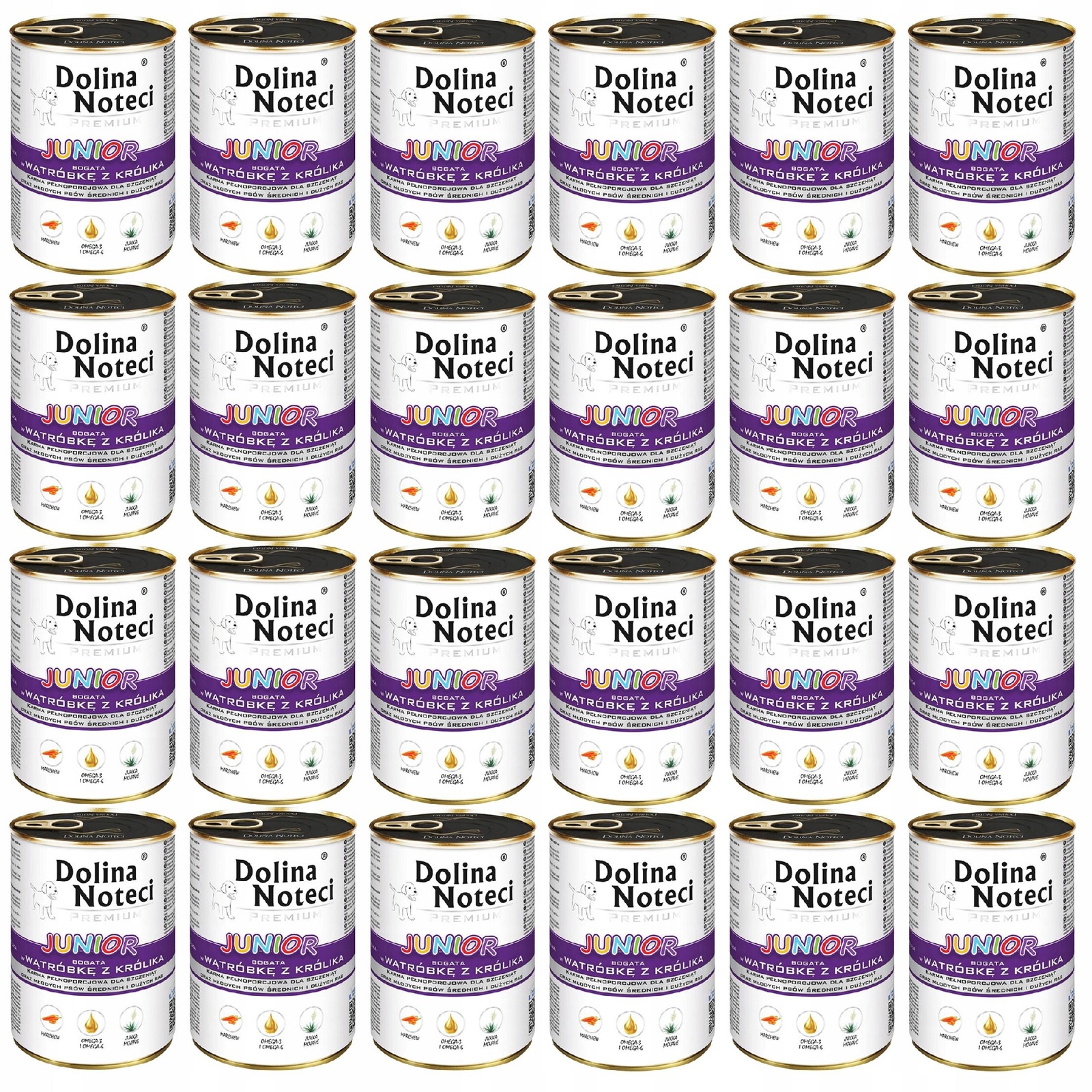 Levně Dolina Noteci Junior Krmivo mokré pro štěňata Játra Králík 24 x 400 g