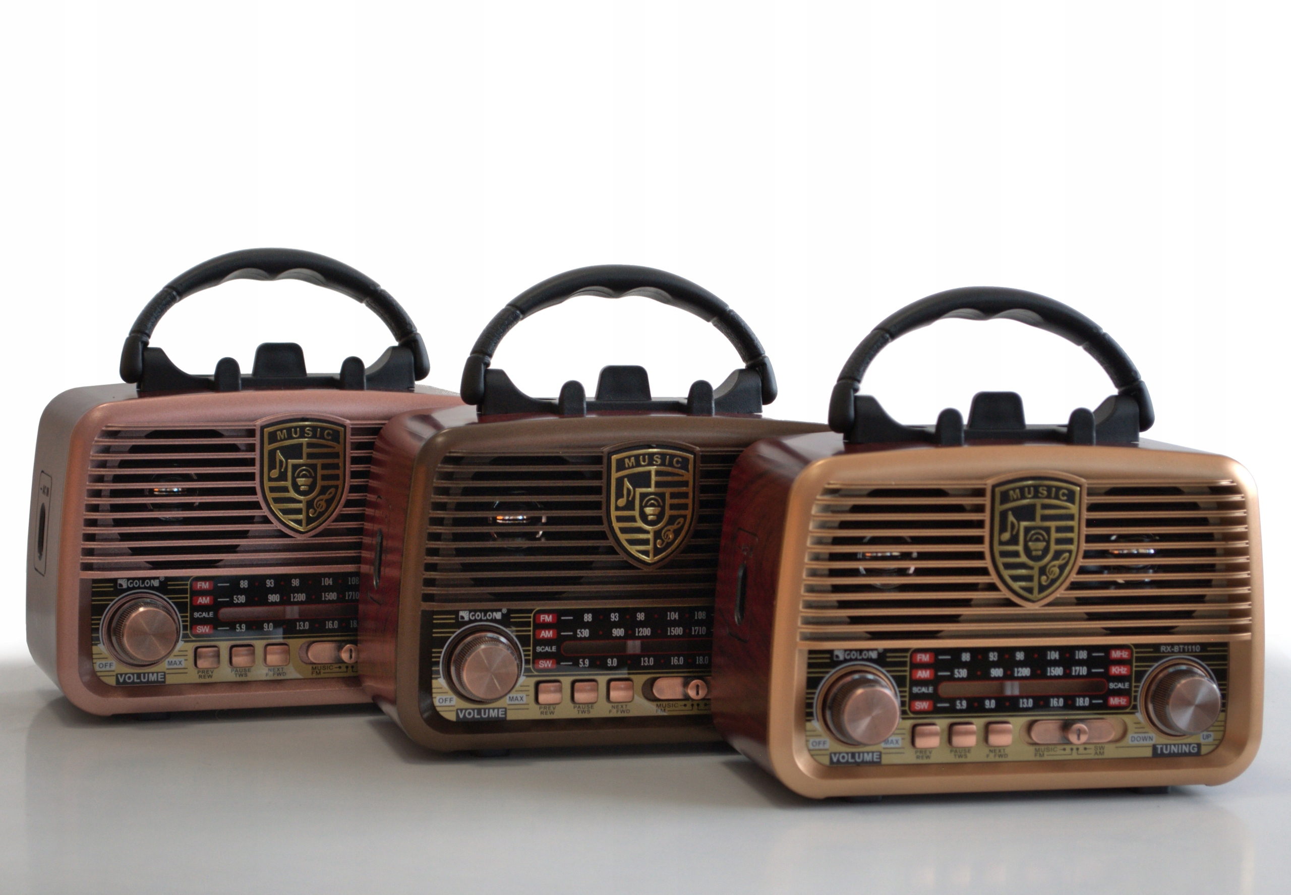 RADIO RETRO PRZENOŚNE KUCHENNE BLUETOOTH USB Kolor czarny