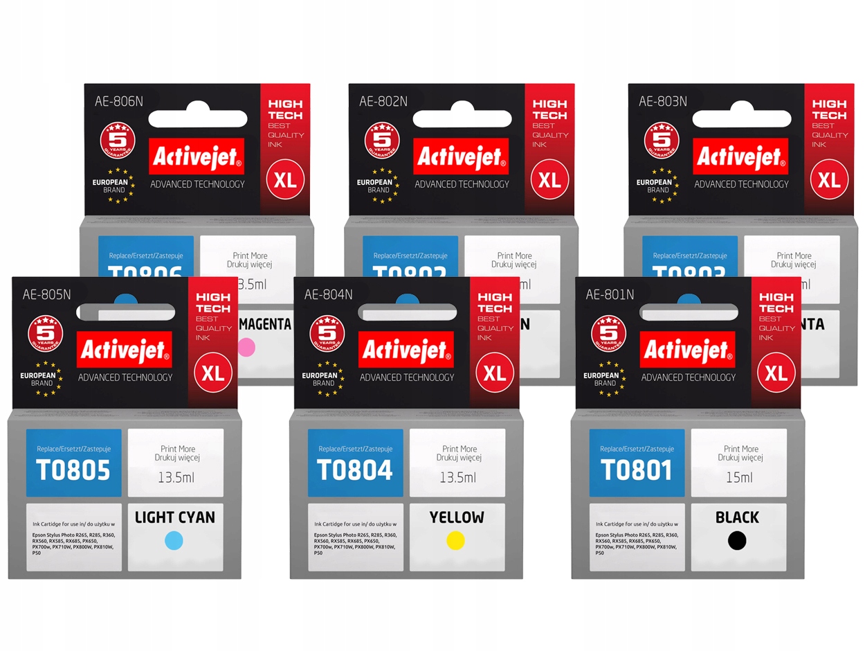 

Tusze do Epson Stylus Photo PX810FW PX820FWD Kpl