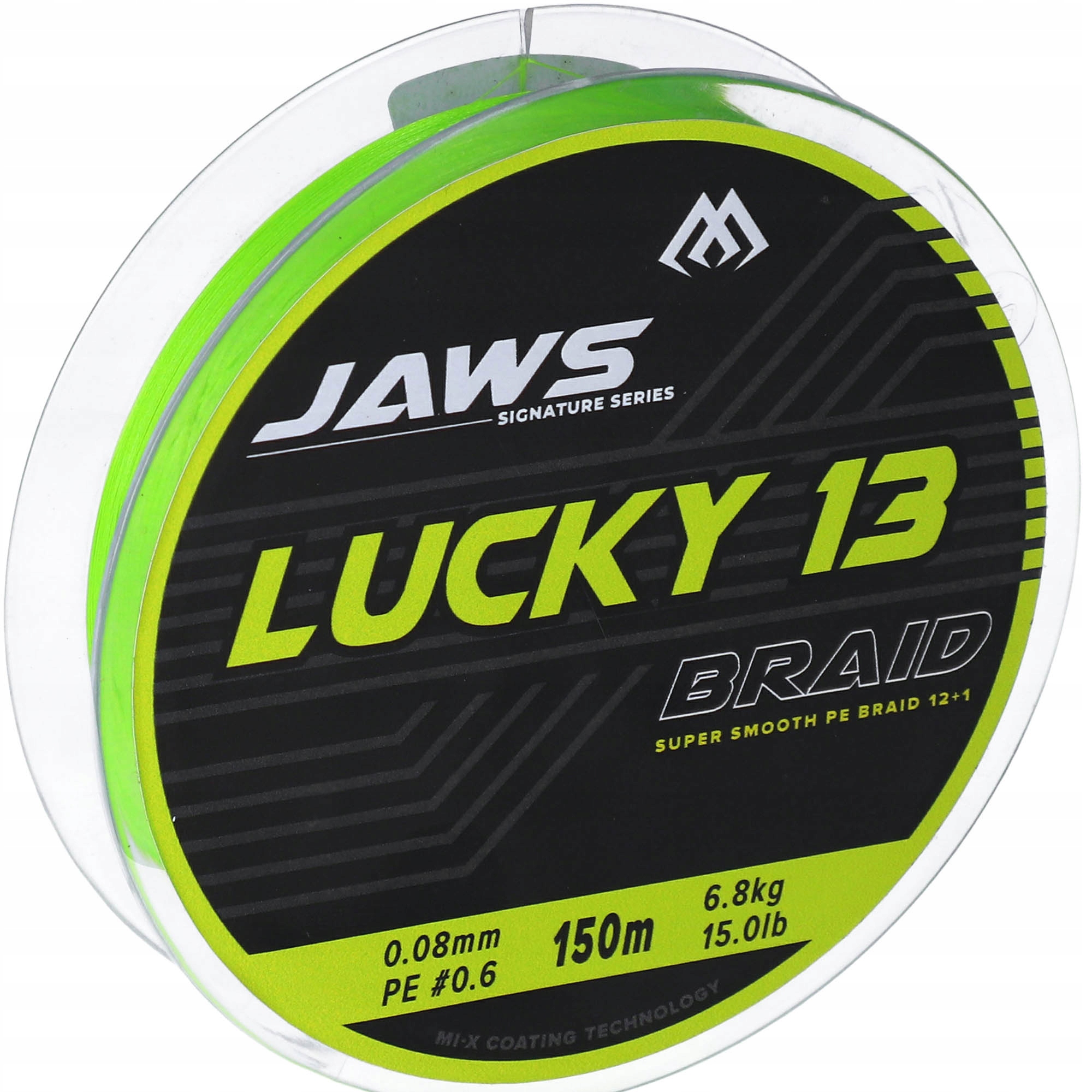 Šňůra šňůra Silná Mikado Jaws Lucky 13 Fluo Zelená 0.18 mm 150 m