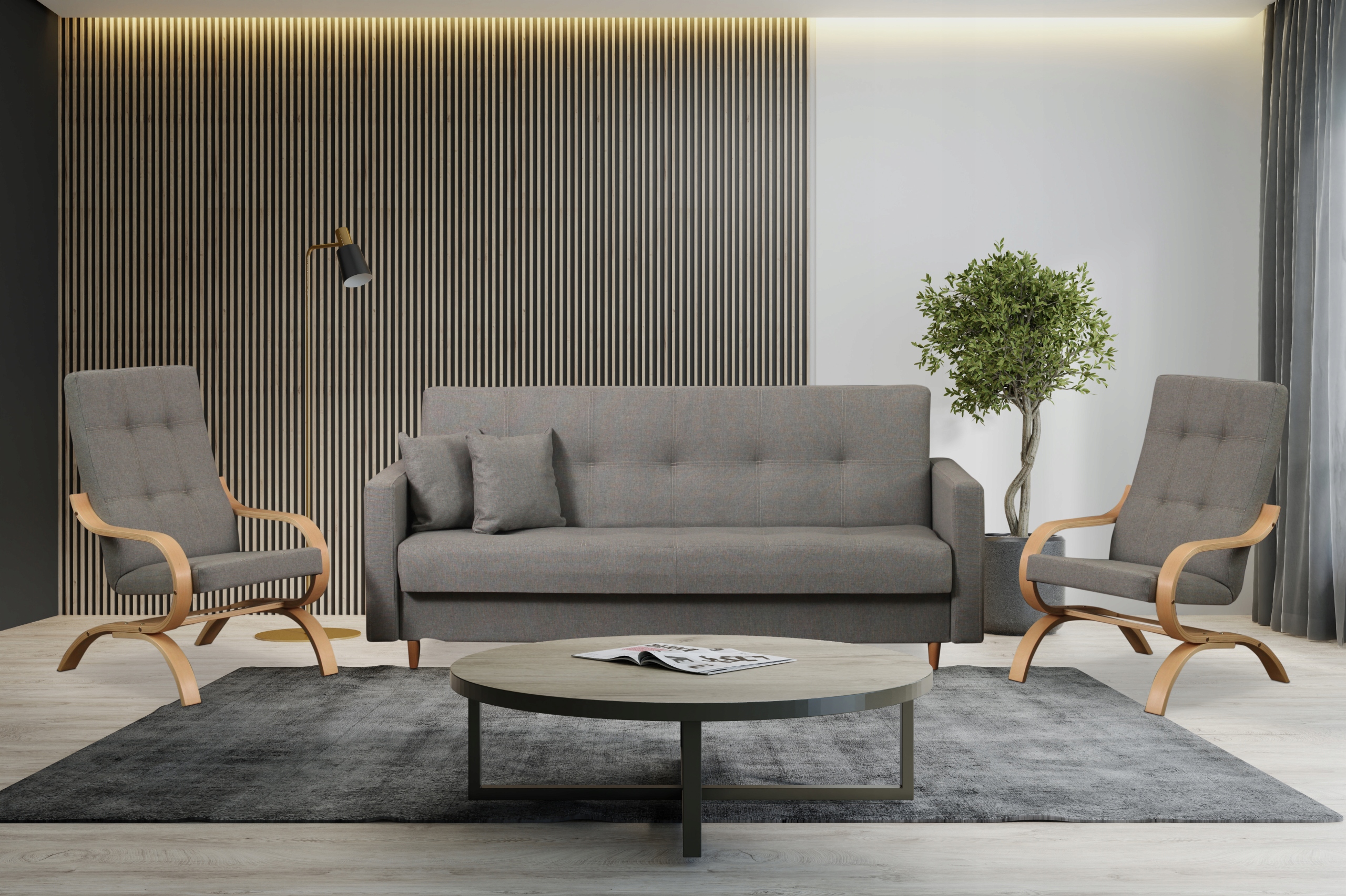 

Zestaw wypoczynkowy Wersalka z bokami 2x Fotel